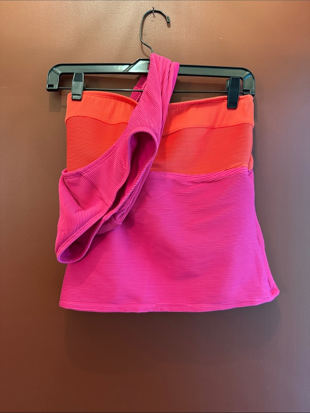 Tommy Bahama Pink & Coral Ribbed Bandeau Swimsuit and Bottoms